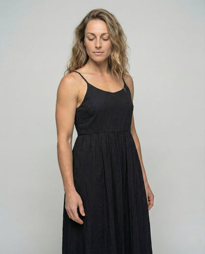 Damen Trägerkleid aus Viskose Gekräuselt - Eveloria