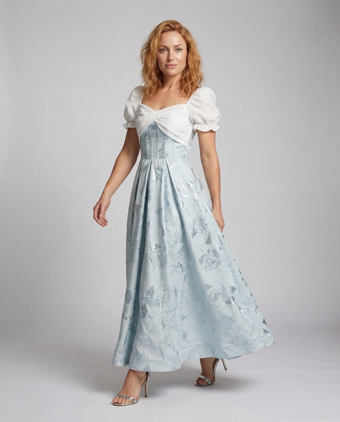 Damen Ballkleid Jacquard Rock Midnightblau - Eveloria