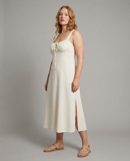 Damen Langkleid A-Linie Mit Schlitz - Eveloria