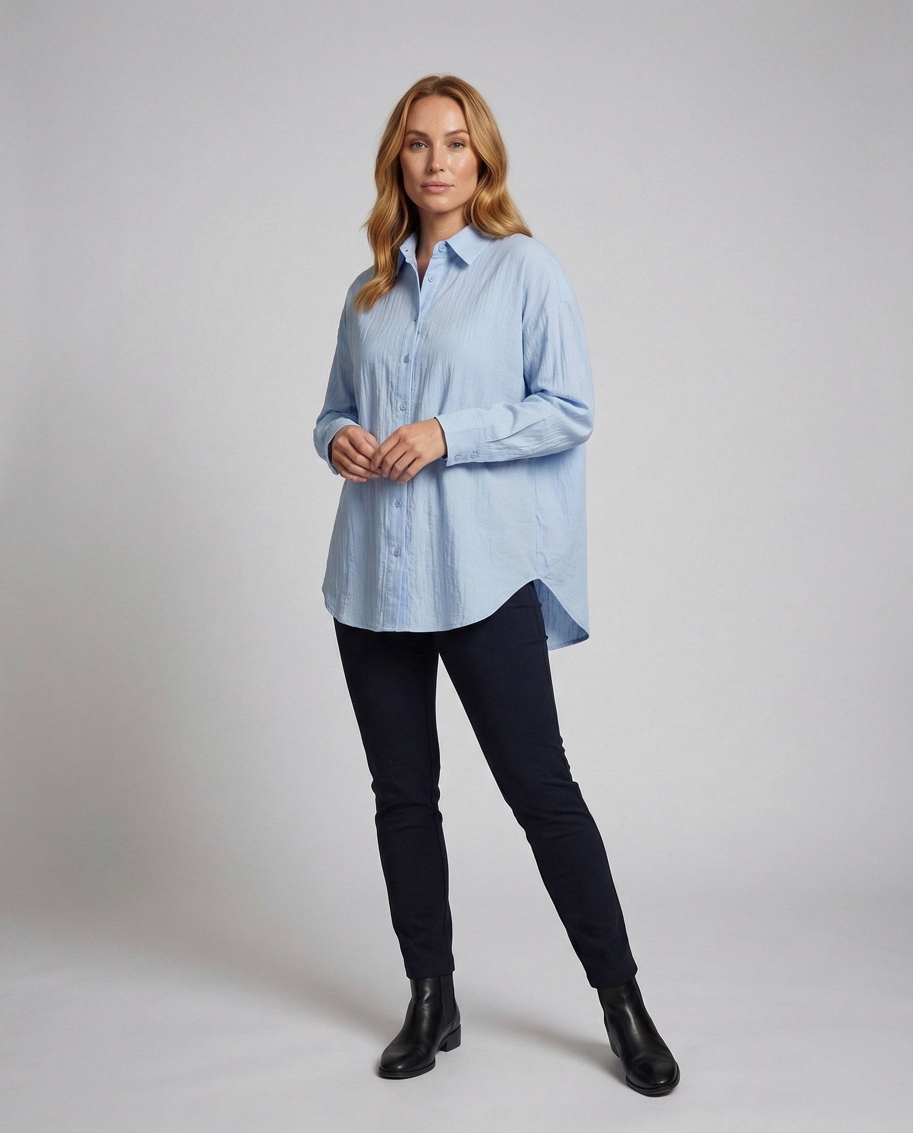 Damen Oversize Hemd Herrenschnitt Lässig - Eveloria