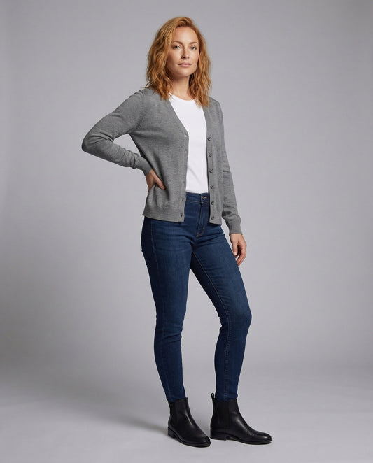 Damen Lagen-Set Maxirock Cardigan - Eveloria