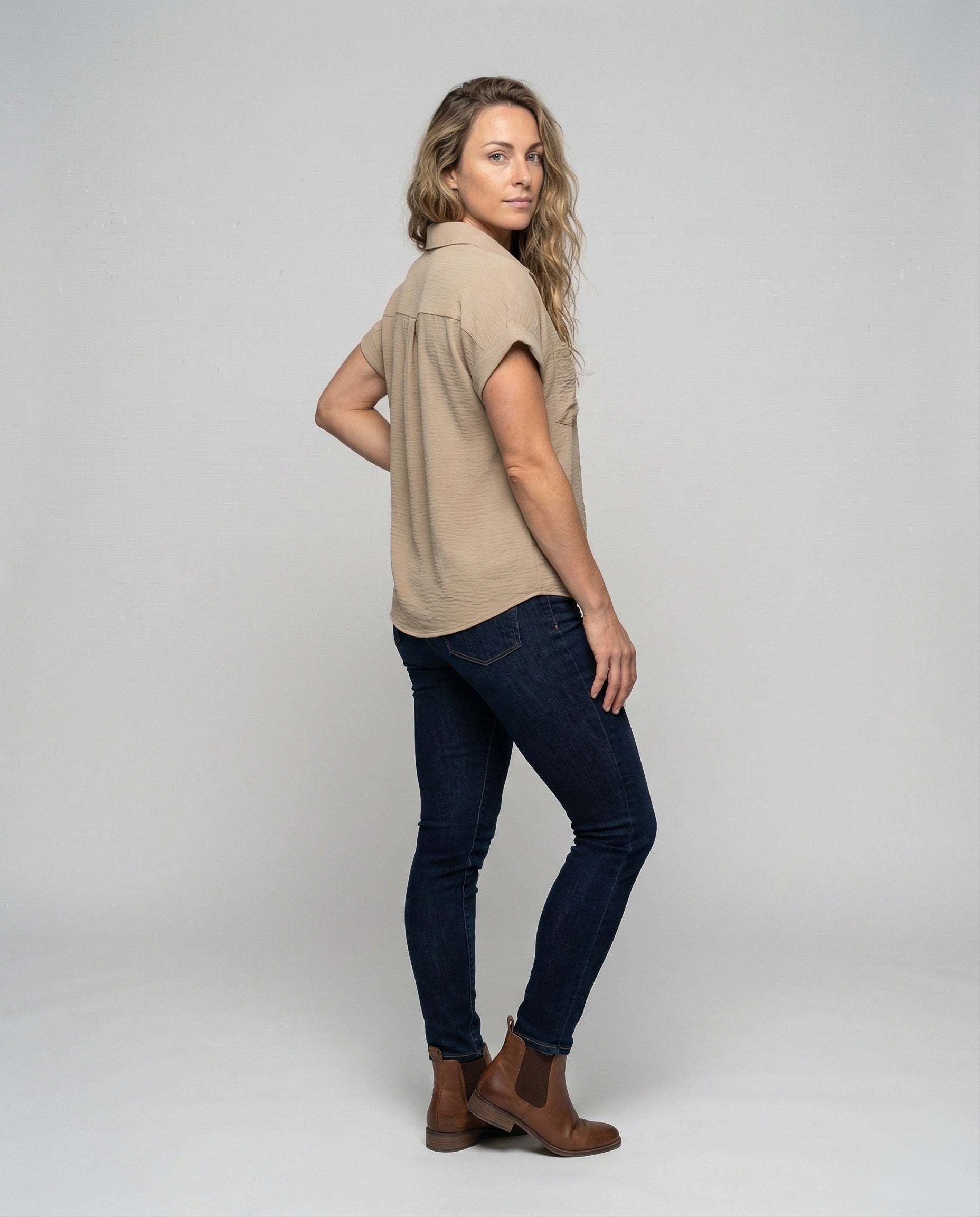 Damen Viskose Bluse Lockere Passform - Eveloria
