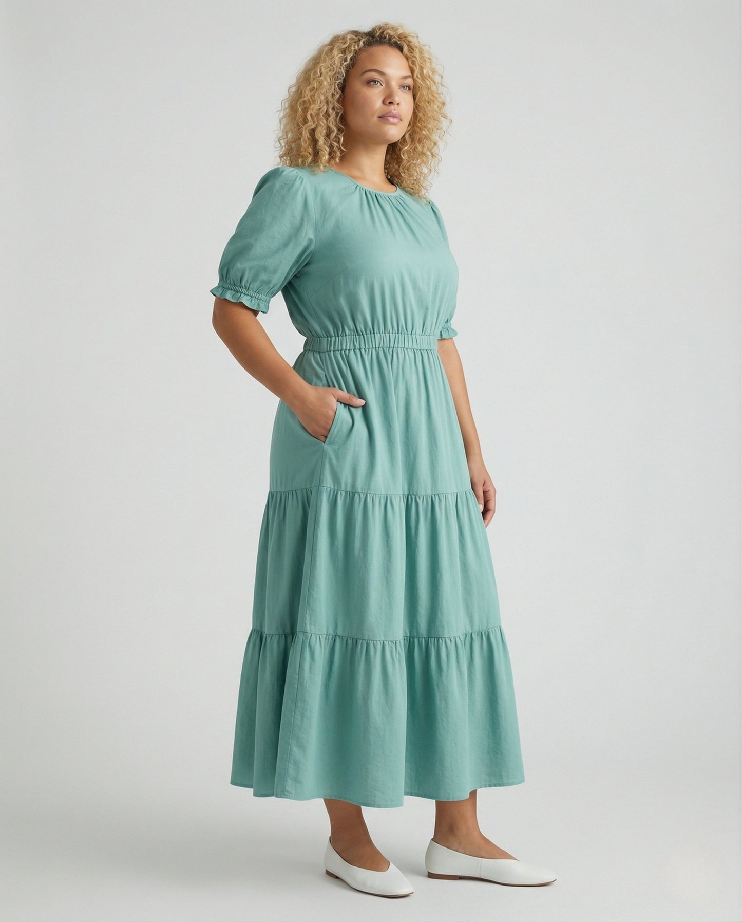 Damen Maxikleid Ethnomuster Volantrock Frauenkleid - Eveloria