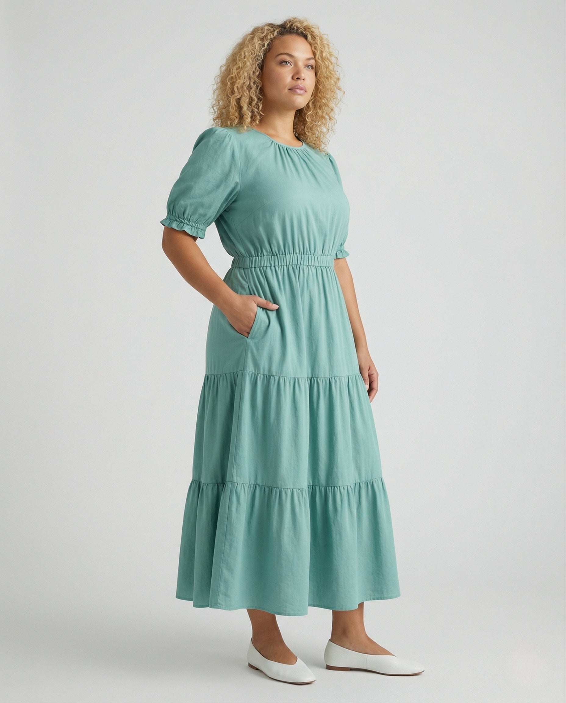 Damen Maxikleid Ethnomuster Volantrock Frauenkleid - Eveloria
