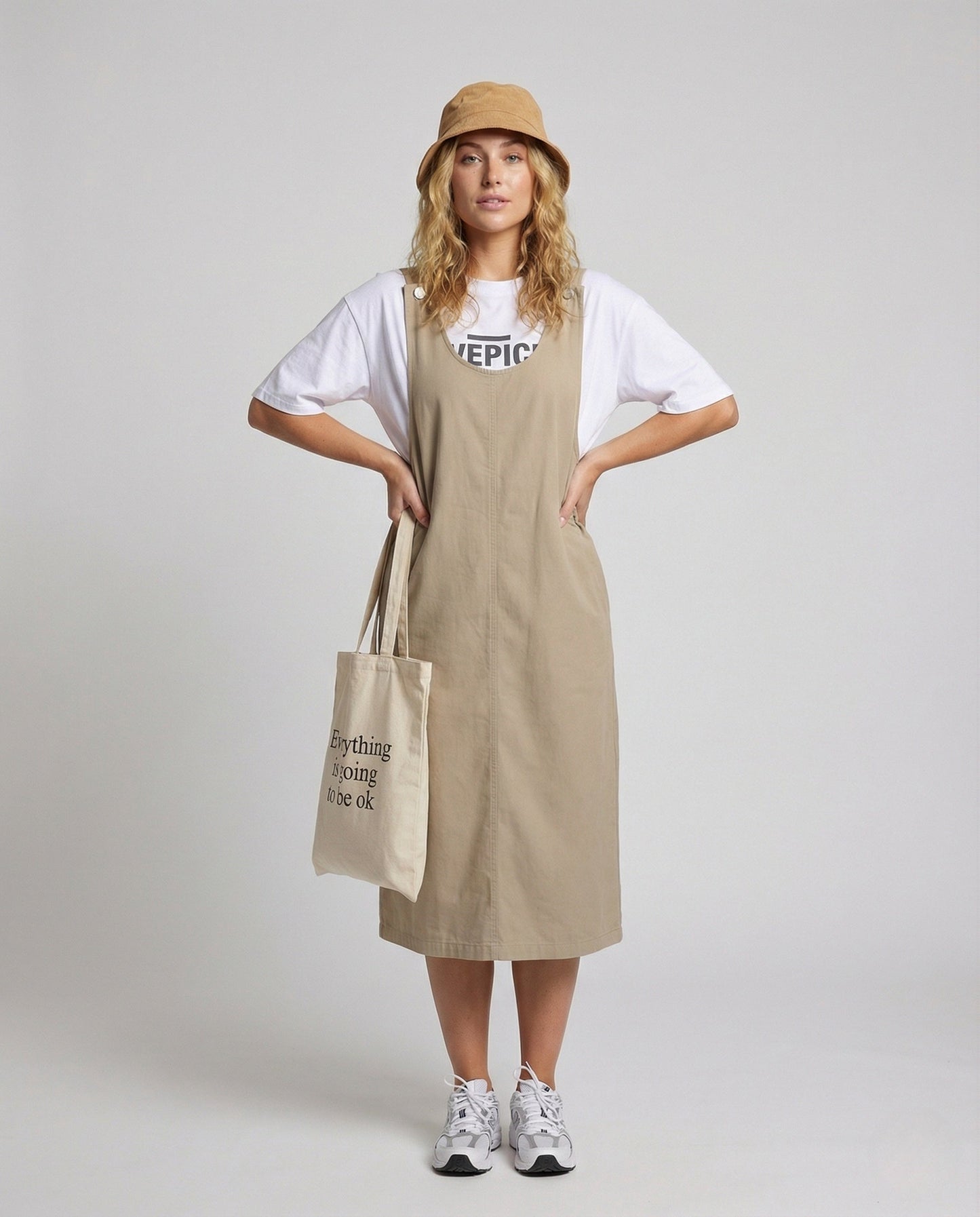 Damen Trägerkleid Minimalistisch Midi - Eveloria
