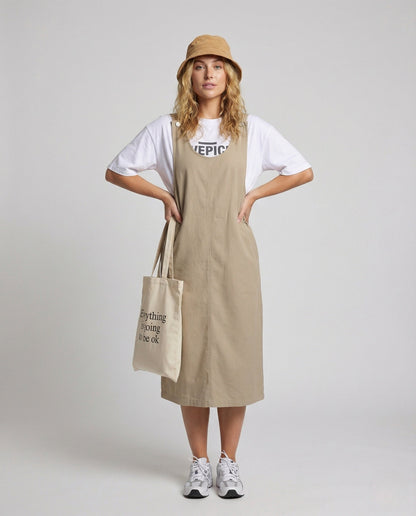 Damen Trägerkleid Minimalistisch Midi - Eveloria