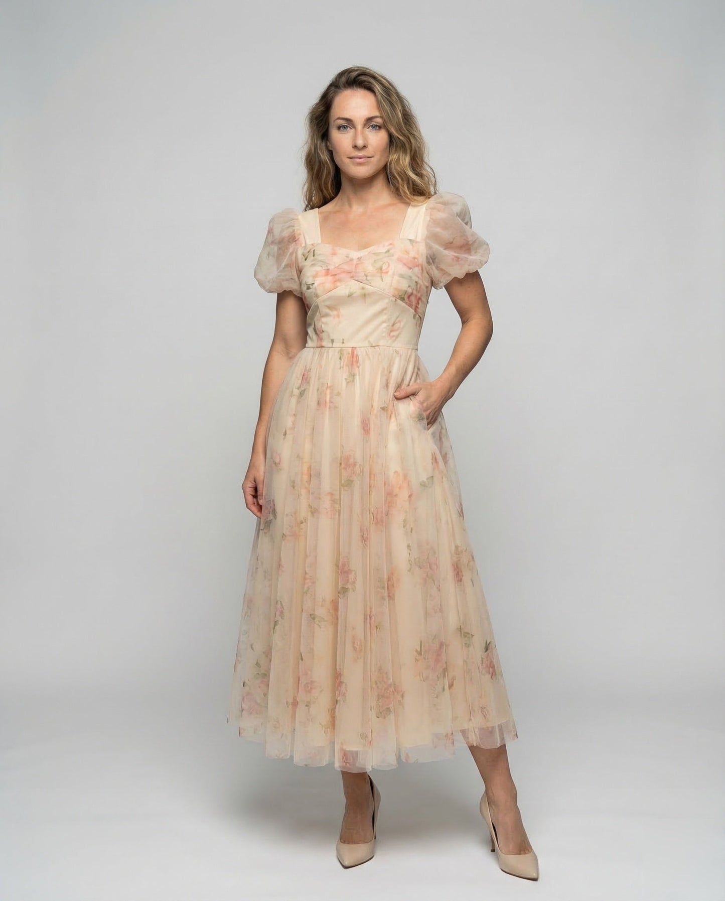 Damen Maxikleid Tüll Spaghettiträger - Eveloria