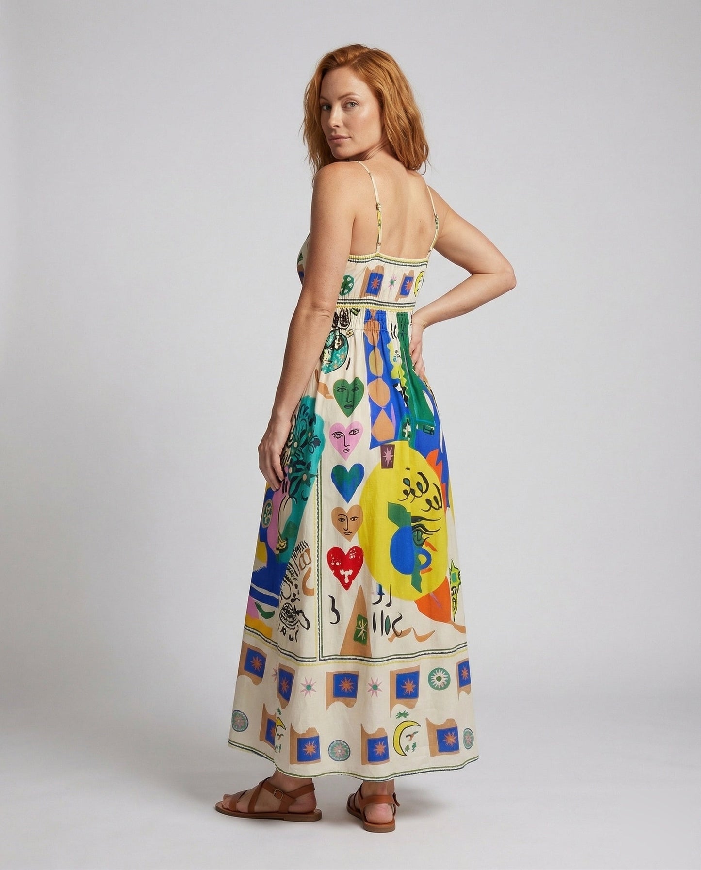 Damen Maxikleid Alloverprint