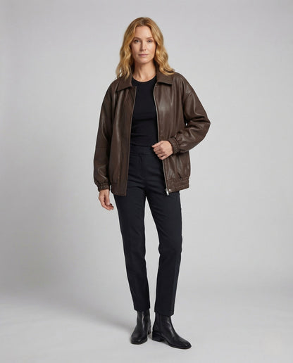 Damen Box-Jackette Kunstleder Matt - Eveloria