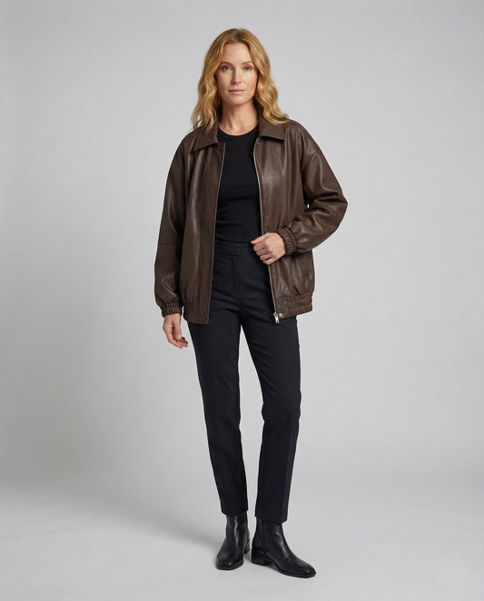 Damen Box-Jackette Kunstleder Matt - Eveloria