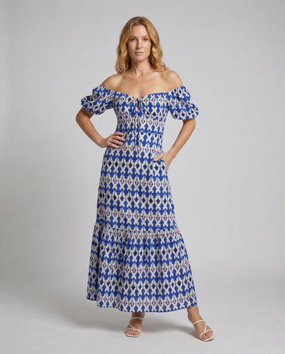 Damen Maxikleid Carmenausschnitt - Eveloria