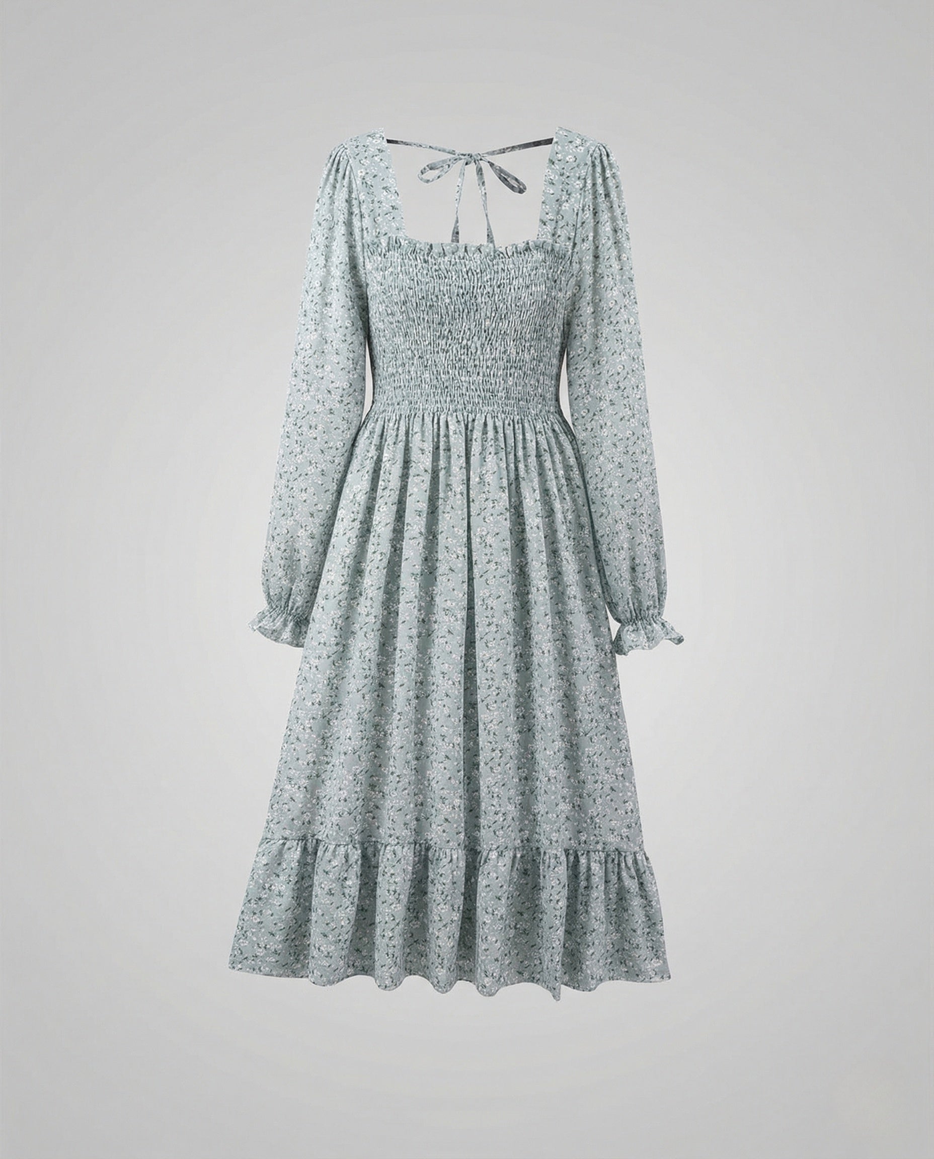 Damen Midikleid Smokoberteil - Eveloria