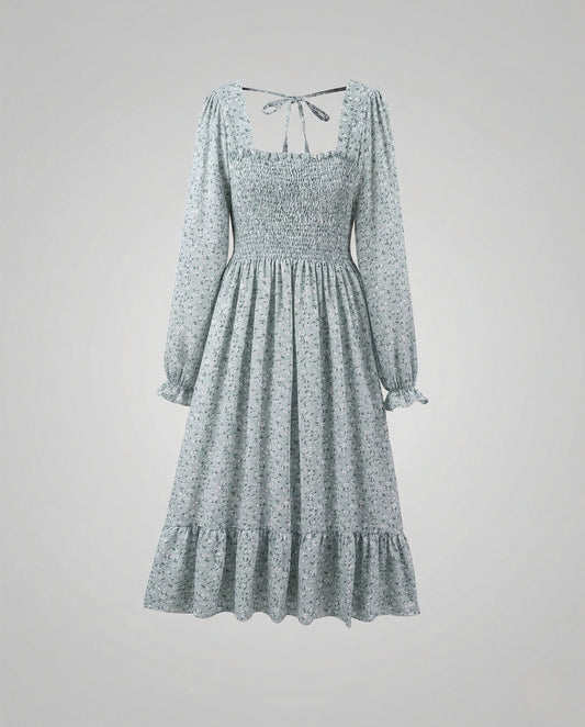 Damen Midikleid Smokoberteil - Eveloria