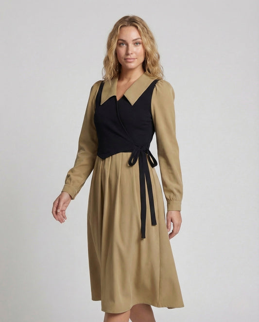 Damen Retro Midikleid mit Bustier - Eveloria