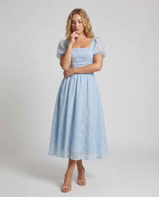 Damen Maxikleid mit Herzausschnitt Vintage Stil - Eveloria