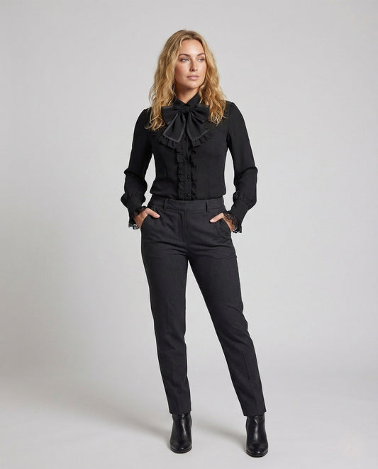 Damen Spitzenbluse Schlupfdesign - Eveloria