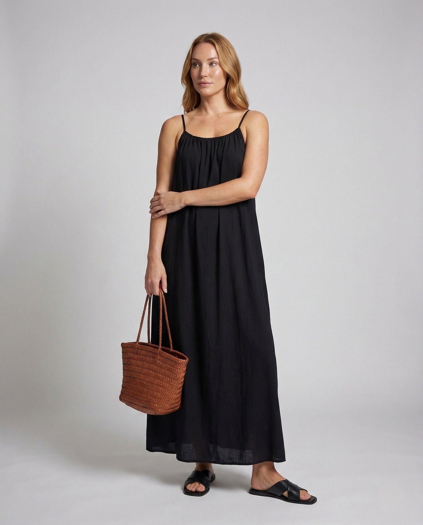Damen Maxikleid Kaftan Spaghettiträger - Eveloria