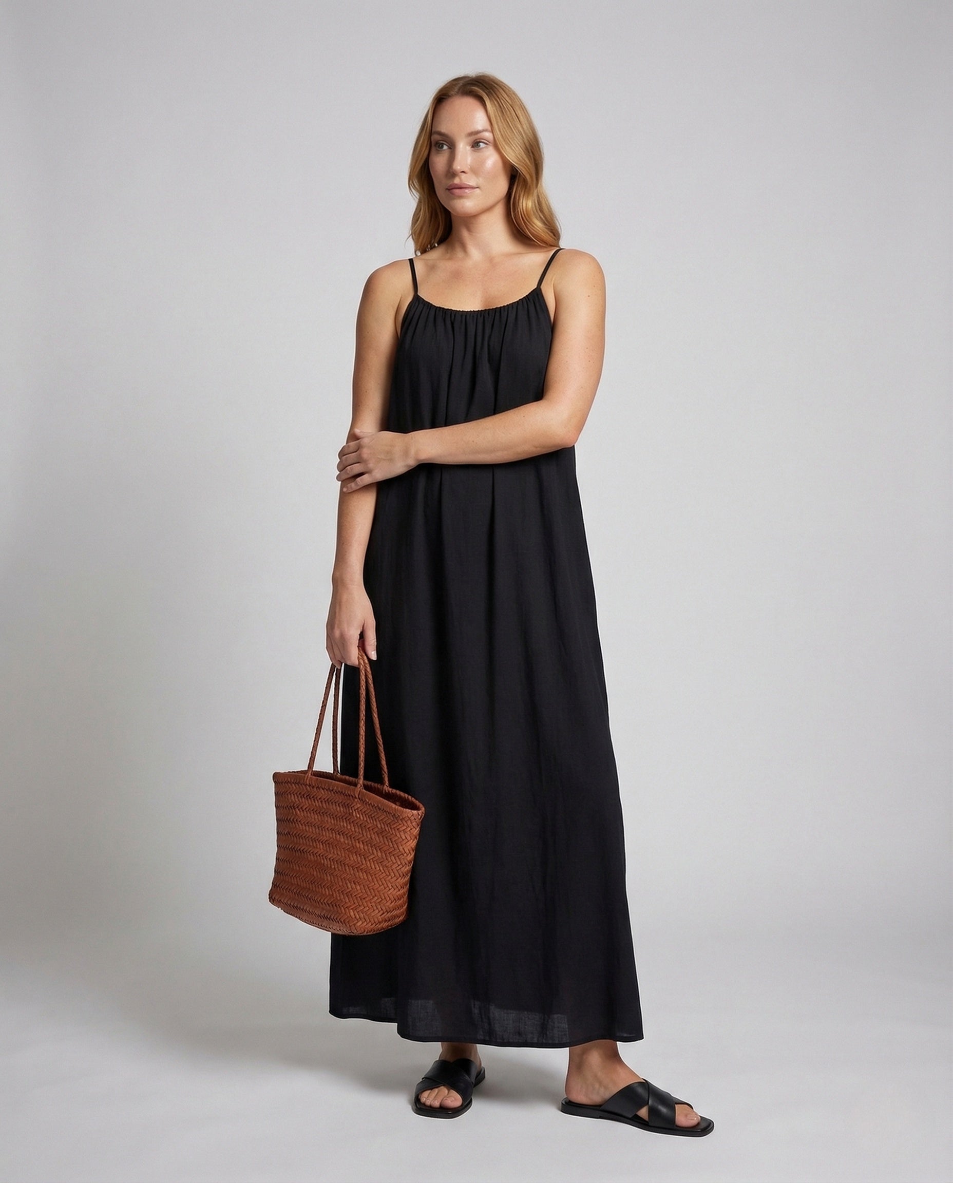 Damen Maxikleid Kaftan Spaghettiträger - Eveloria