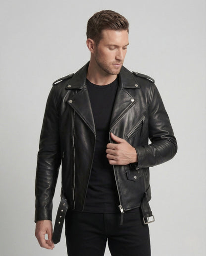 Herren Lederjacke Roadster Style - Eveloria