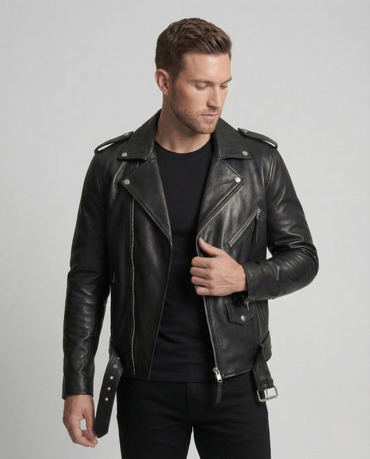 Herren Lederjacke Roadster Style - Eveloria