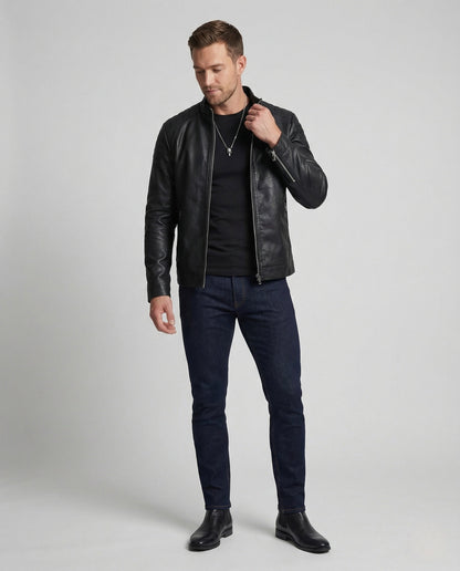 Herren Übergangsjacke Lederoptik - Eveloria
