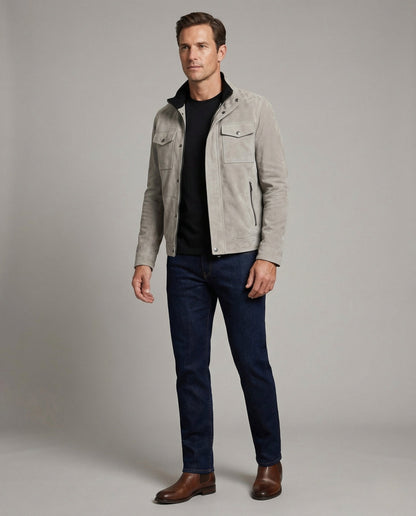 Herren Velours-Utility-Jacke - Eveloria