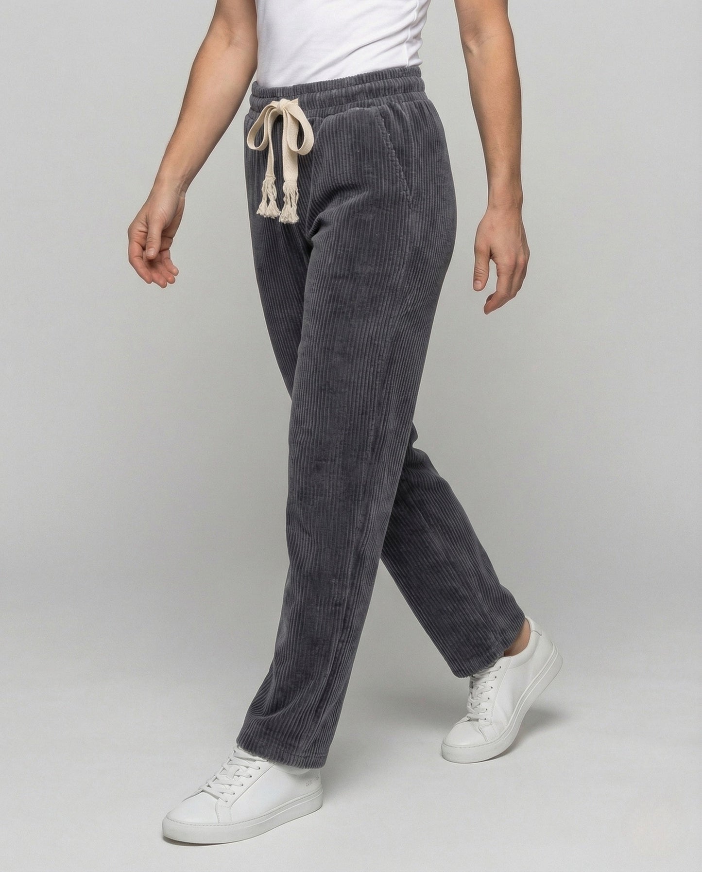 Damen Loungehose Gerippt Tunnelzug - Eveloria