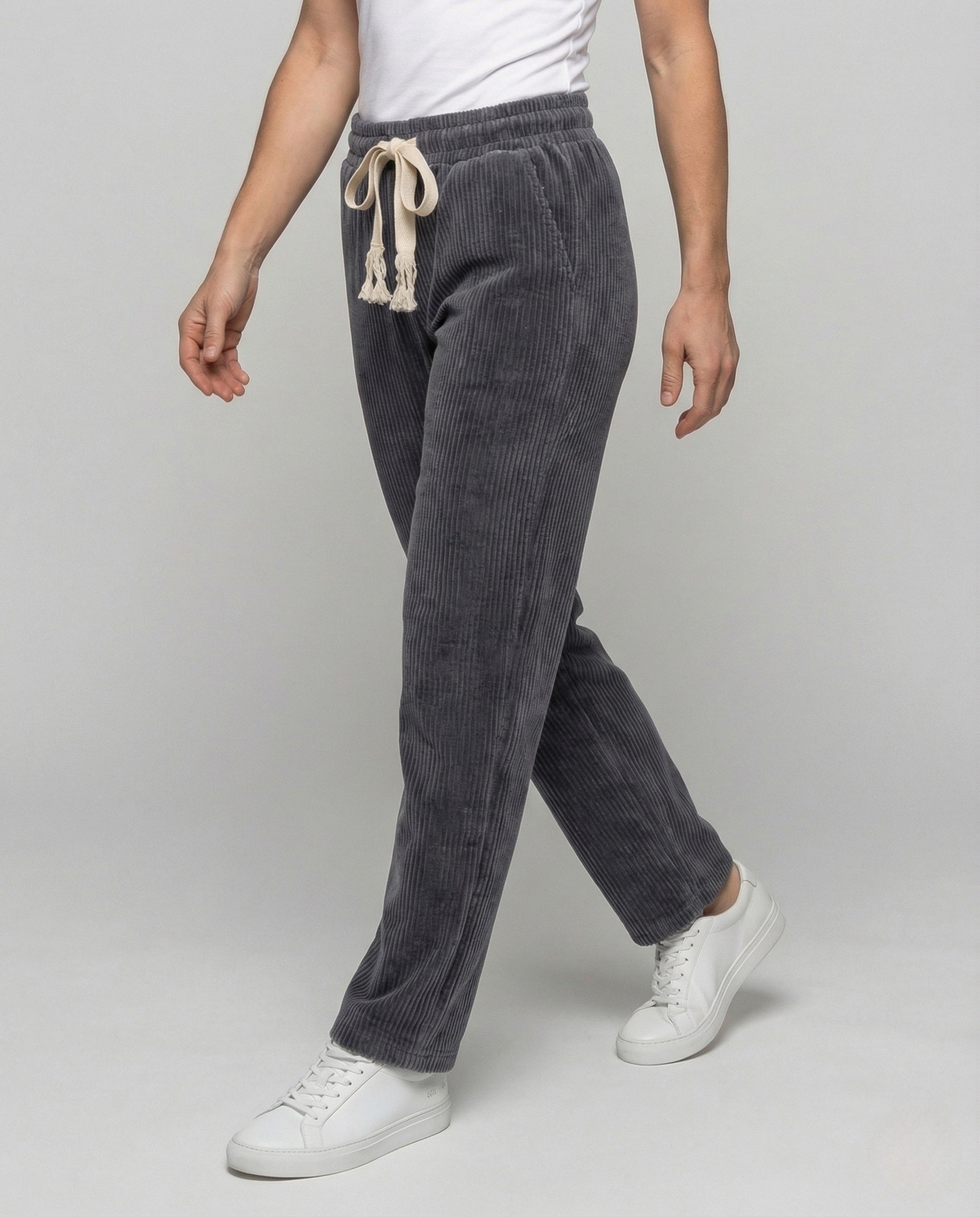 Damen Loungehose Gerippt Tunnelzug - Eveloria
