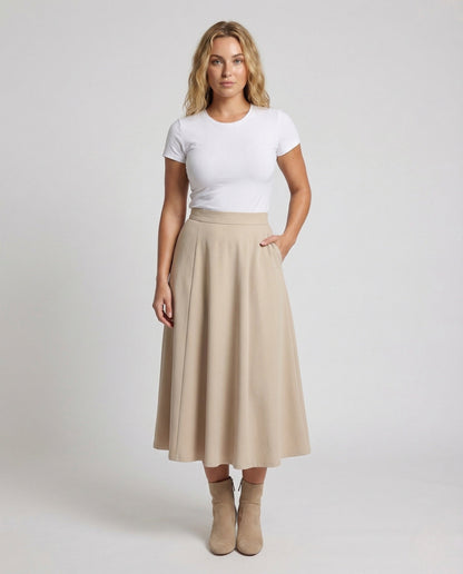 Damen High Waist A-Linien Rock - Eveloria
