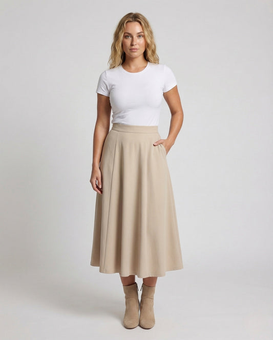 Damen High Waist A-Linien Rock - Eveloria