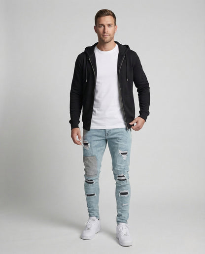 Herren Slimfit Destroyed Jeans - Eveloria