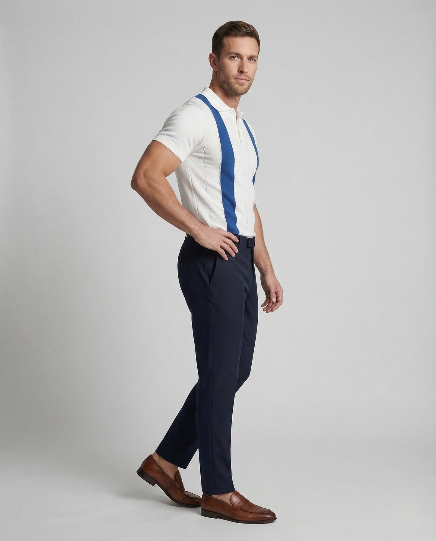 Herren Poloshirt Kurzarm Kontraststreifen - Eveloria