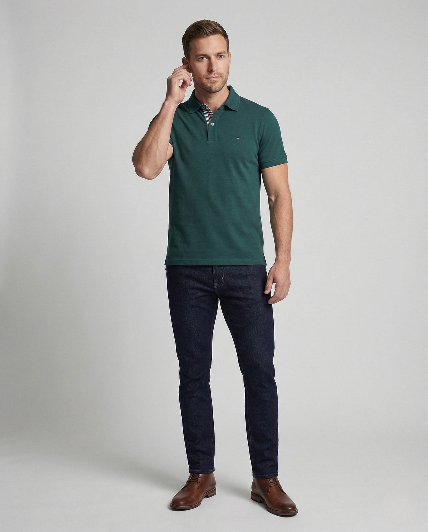 Herren Poloshirt Baumwolle Nackenpaspel - Eveloria