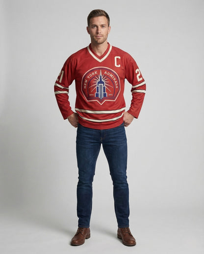 Herren Eishockeytrikot Retro Gestickt Emblem - Eveloria