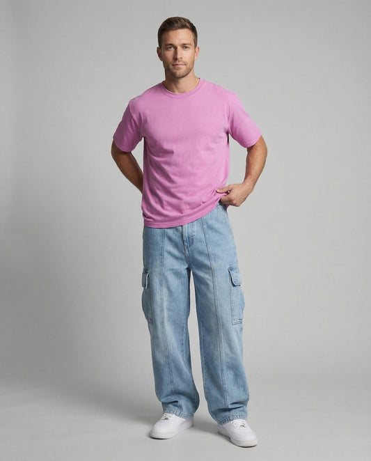 Herren Cargohose Ultraweit Jeans Tiefes Bein - Eveloria