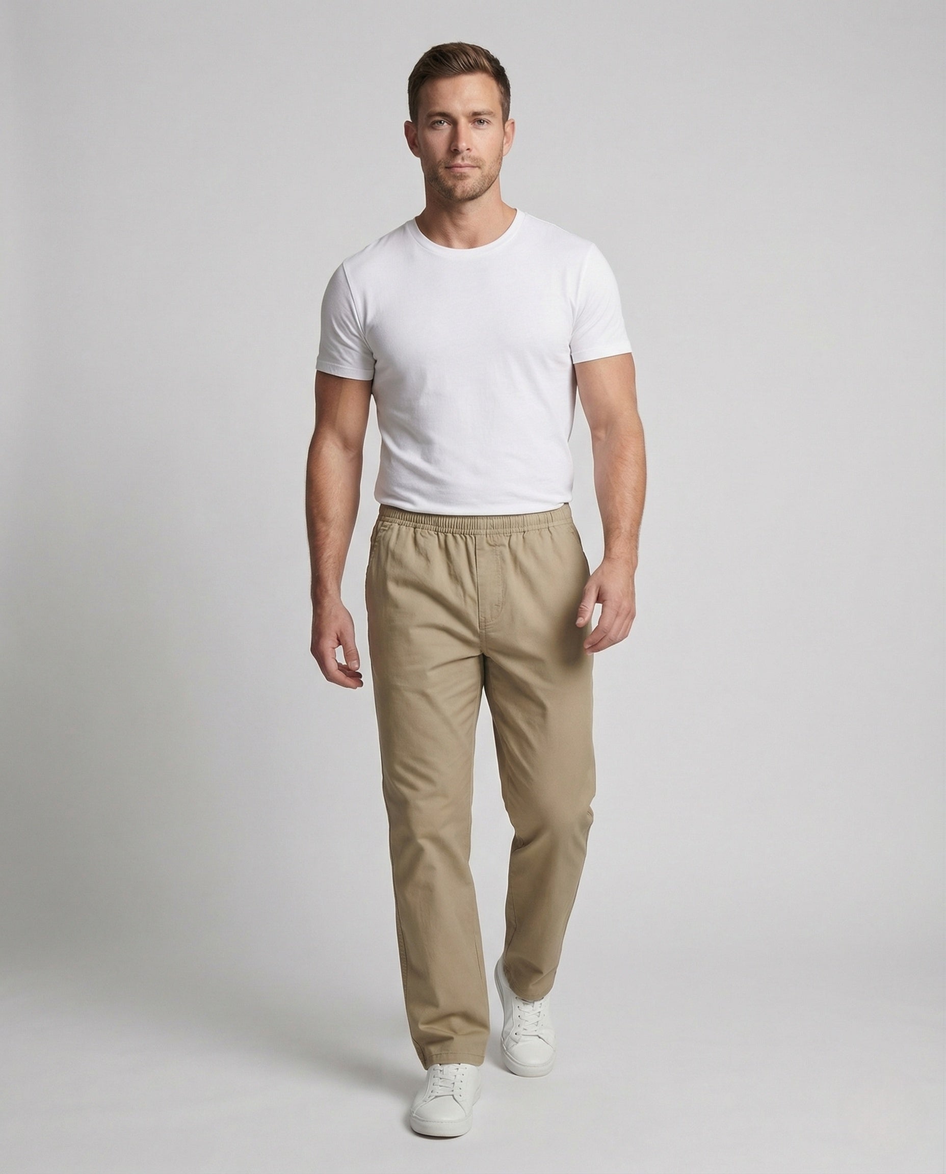 Herren Chino Straight Fit Hose Elastischer Bund - Eveloria