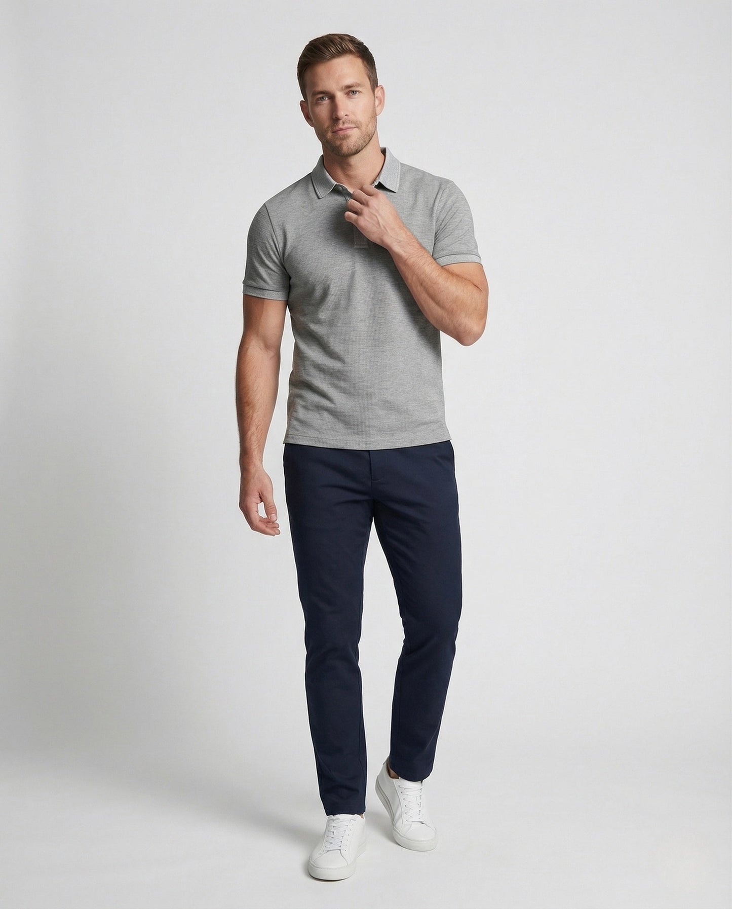 Herren Kurzarm Polo Shirt Kontrastkragen - Eveloria