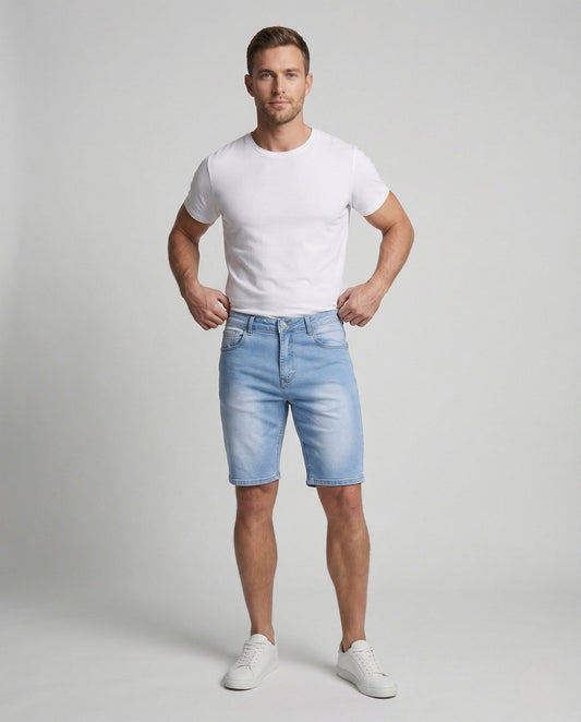 Herren Slim Fit Bermuda Jeans Stretch - Eveloria