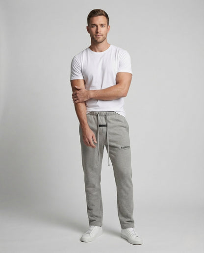 Herren Sweatpants Komfortbund Logoprint Schwarz - Eveloria