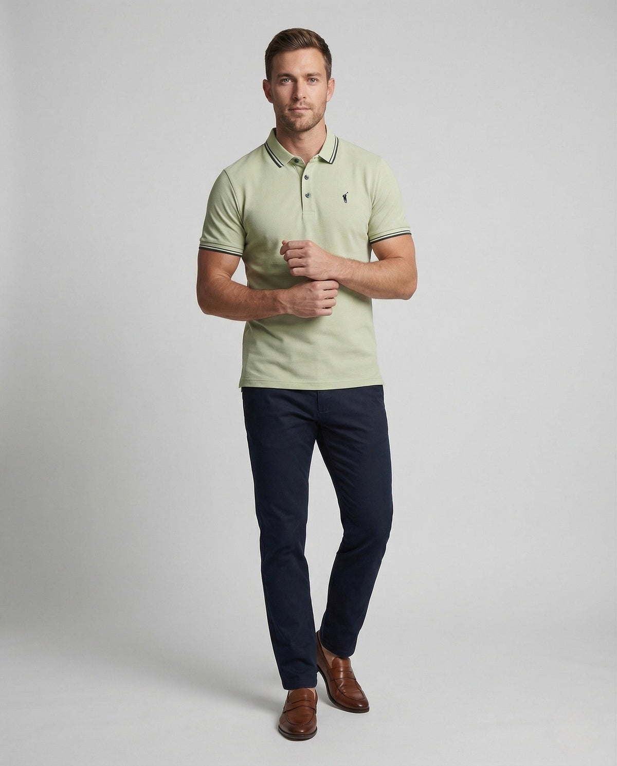Herren Poloshirt Piqué Kontrastkragen - Eveloria
