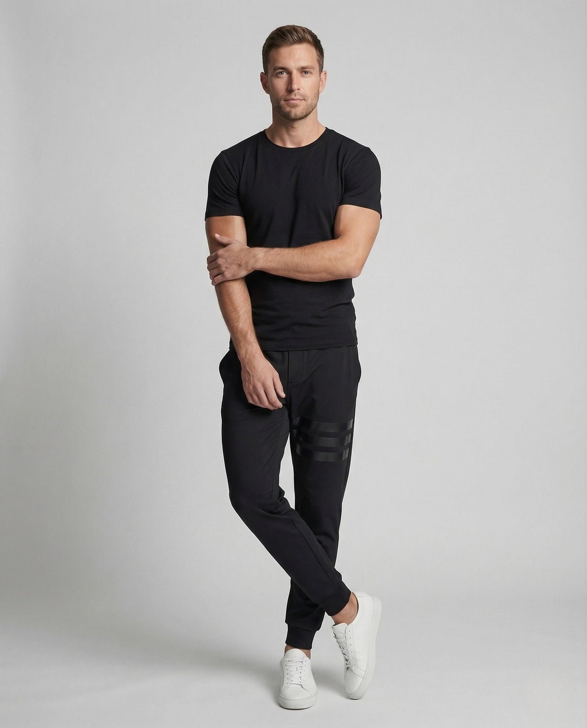 Herren Slim-Fit Jogginghose Elastischer Bund Streifen - Eveloria