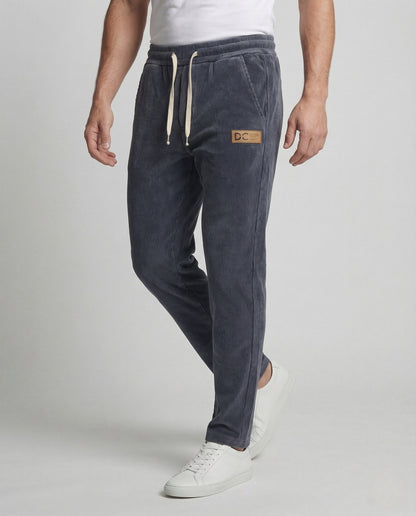 Herren Thermo Freizeithose Elastischer Bund Innenfutter Schwarz - Eveloria