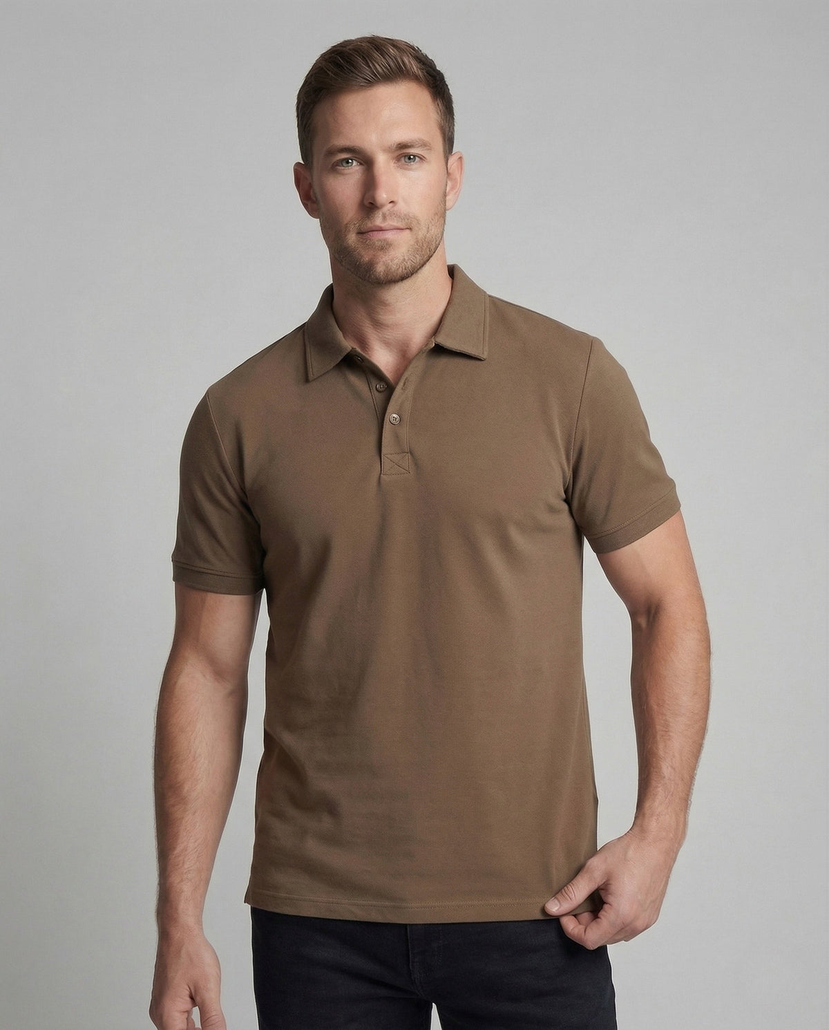 Herren Polohemd Casual Offene Kante Locker Passform - Eveloria