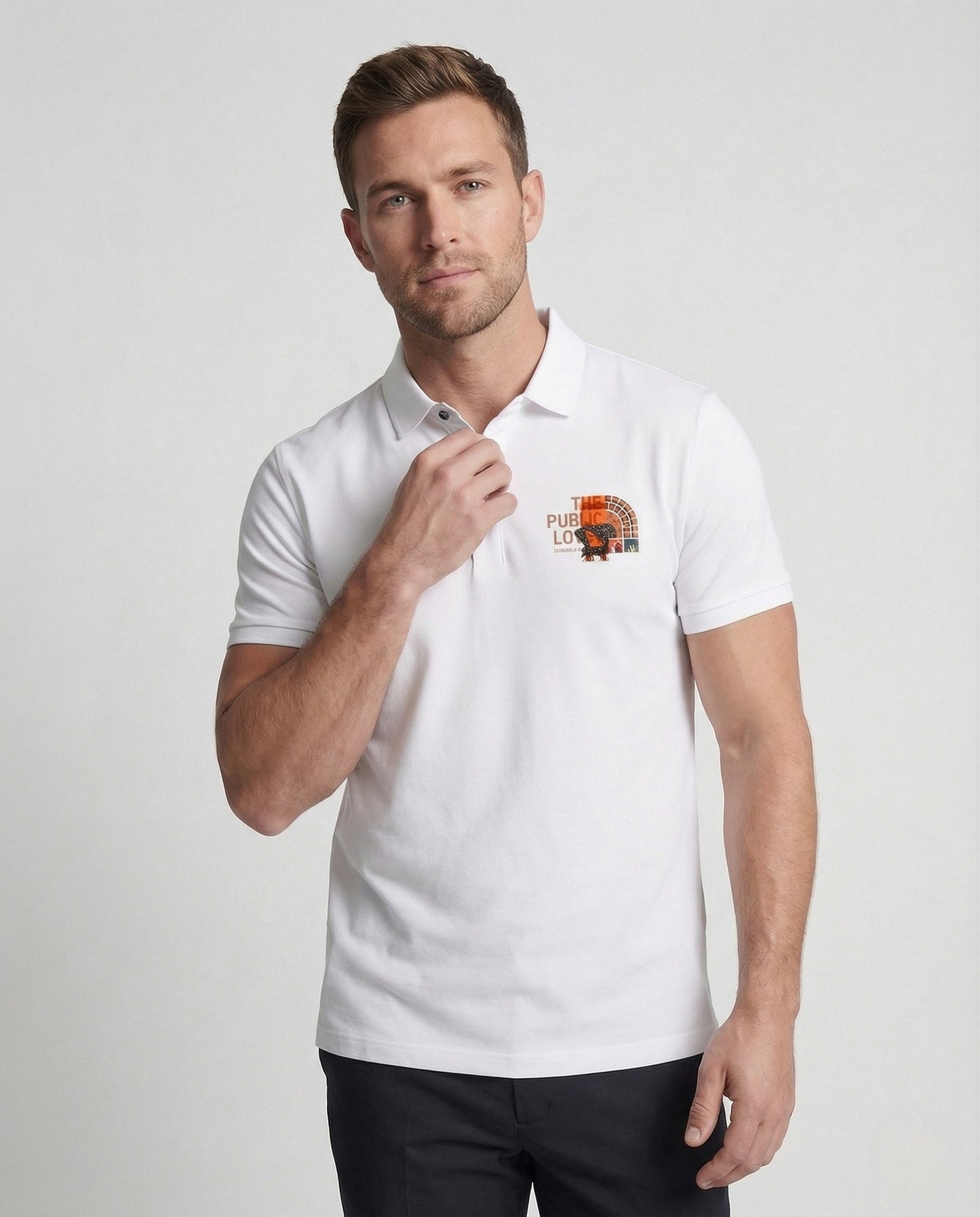 Herren Poloshirt Boxy Fit Rückenprint - Eveloria