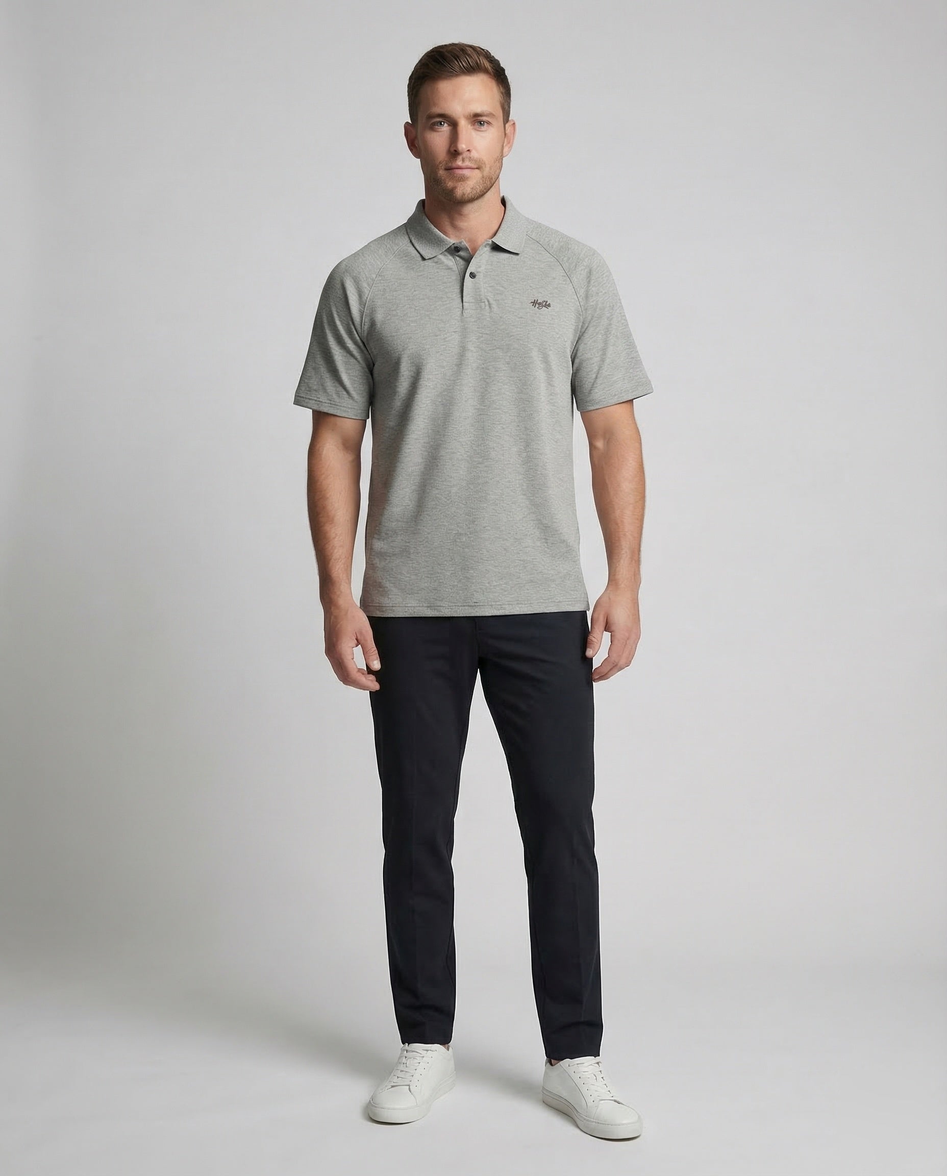Herren Poloshirt Weit Raglanärmel Polokragen - Eveloria