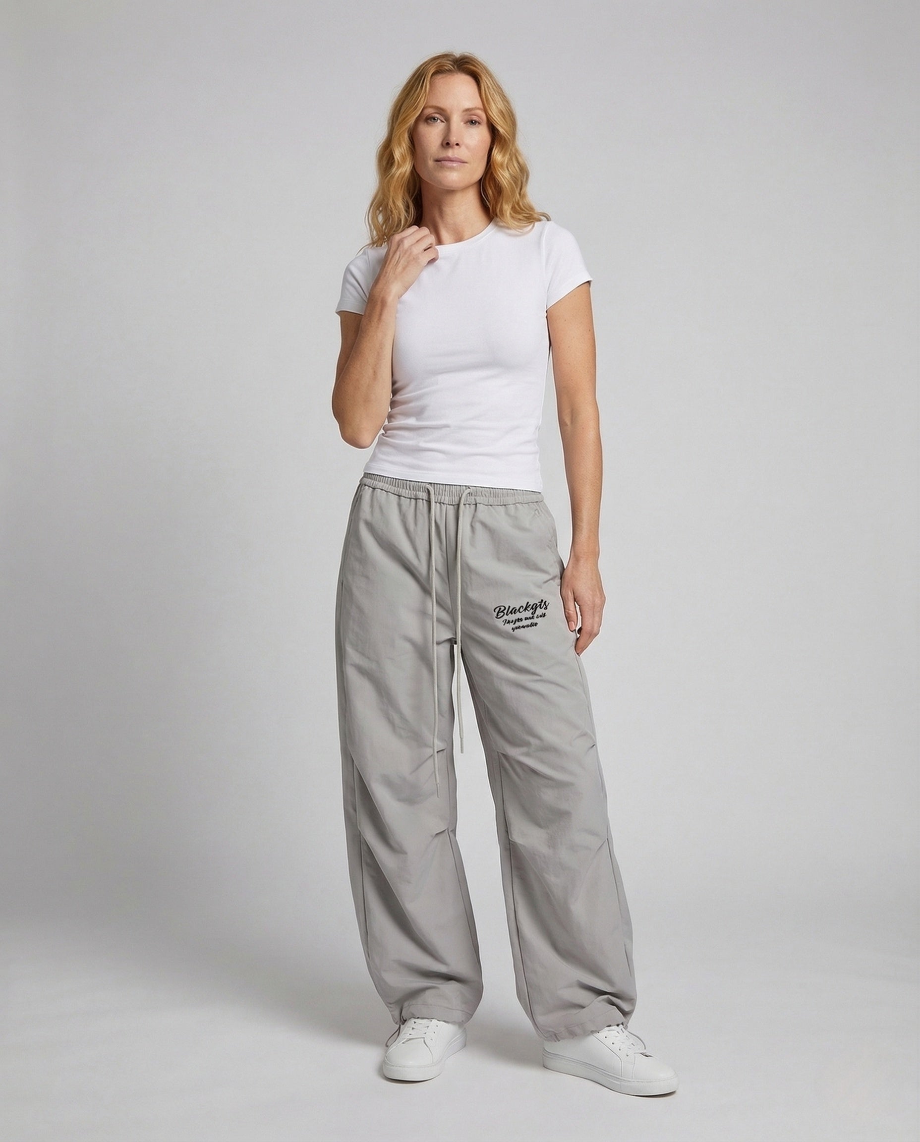 Damen Baggyhose Weit Elastischer Bund - Eveloria