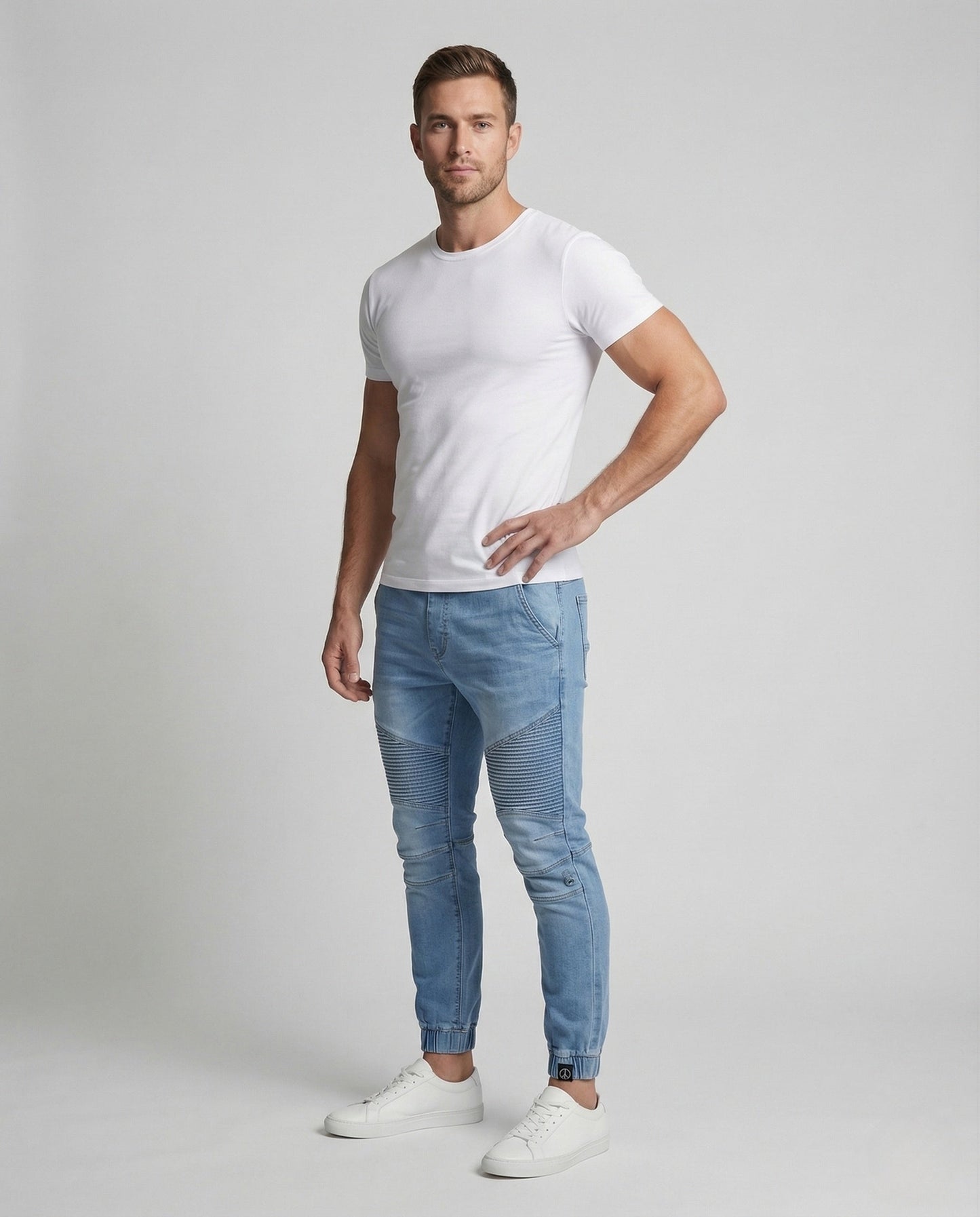 Herren Slim-Jogginghose Denim Elastischer Bund - Eveloria