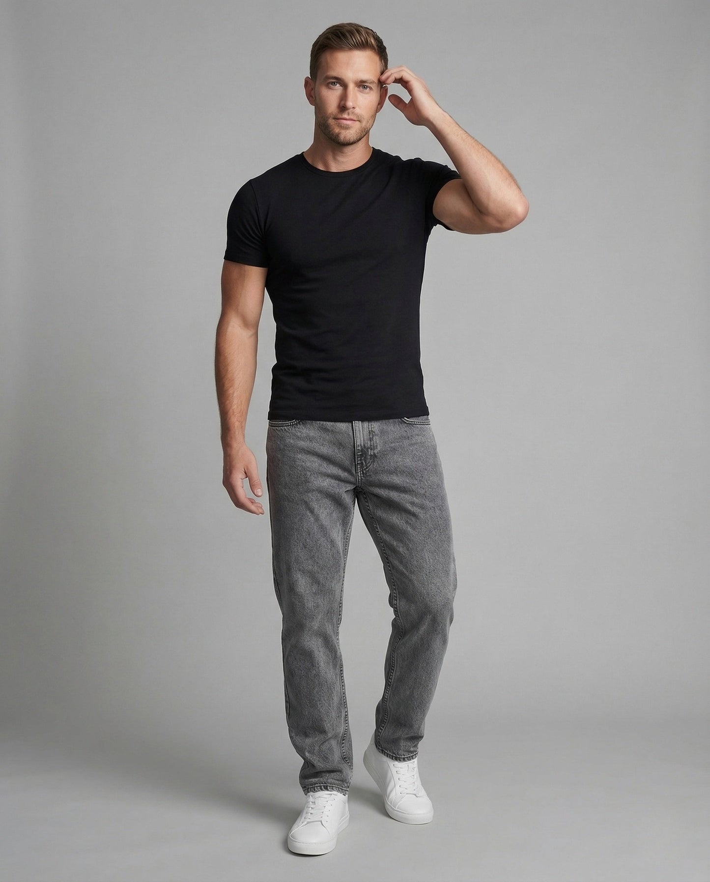 Herren Vintage Jeans Weite Bein Tiefes Bein Schwarz - Eveloria