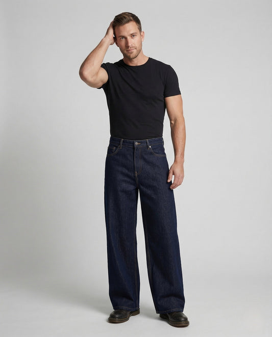 Herren Jeans Extraweit Ausgestellt High Waist - Eveloria