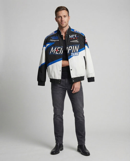 Herren Collegejacke Logoprint Retro Racing - Eveloria